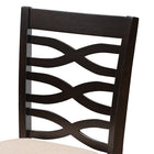 Baxton Studio Lanier Modern and Contemporary Sand Fabric Upholstered Espresso Brown Finished Wood Counter Height Pub Chair Set of 2