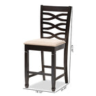 Baxton Studio Lanier Modern and Contemporary Sand Fabric Upholstered Espresso Brown Finished Wood Counter Height Pub Chair Set of 2