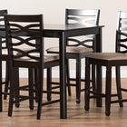 Baxton Studio Lanier Modern and Contemporary Sand Fabric Upholstered Espresso Brown Finished 5-Piece Wood Pub Set