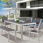 Zuo Metropolitan Double Bench Gray & Silver