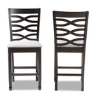 Baxton Studio Lanier Modern and Contemporary Gray Fabric Upholstered Espresso Brown Finished Wood Counter Height Pub Chair Set of 2