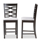 Baxton Studio Lanier Modern and Contemporary Gray Fabric Upholstered Espresso Brown Finished Wood Counter Height Pub Chair Set of 2