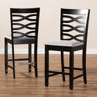 Baxton Studio Lanier Modern and Contemporary Gray Fabric Upholstered Espresso Brown Finished Wood Counter Height Pub Chair Set of 2