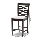 Baxton Studio Lanier Modern and Contemporary Gray Fabric Upholstered Espresso Brown Finished Wood Counter Height Pub Chair Set of 2