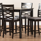 Baxton Studio Lanier Modern and Contemporary Gray Fabric Upholstered Espresso Brown Finished 5-Piece Wood Pub Set