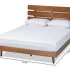 Baxton Studio Anzia Mid-Century Modern Walnut Finished Wood Queen Size Platform Bed