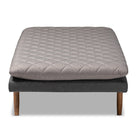 Baxton Studio Marit Mid-Century Modern Two-Tone Grey Fabric Upholstered Walnut Finished Wood Daybed