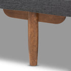Baxton Studio Marit Mid-Century Modern Two-Tone Grey Fabric Upholstered Walnut Finished Wood Daybed