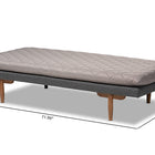 Baxton Studio Marit Mid-Century Modern Two-Tone Grey Fabric Upholstered Walnut Finished Wood Daybed