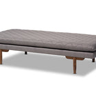 Baxton Studio Marit Mid-Century Modern Grey Fabric Upholstered Walnut Finished Wood Daybed