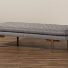 Baxton Studio Marit Mid-Century Modern Grey Fabric Upholstered Walnut Finished Wood Daybed