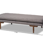 Baxton Studio Marit Mid-Century Modern Grey Fabric Upholstered Walnut Finished Wood Daybed