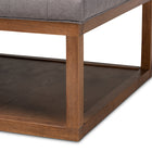 Baxton Studio Alvere Modern and Contemporary Grey Fabric Upholstered Walnut Finished Cocktail Ottoman
