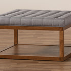 Baxton Studio Alvere Modern and Contemporary Grey Fabric Upholstered Walnut Finished Cocktail Ottoman