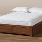 Baxton Studio Wren Modern and Contemporary Walnut Finished 3-Drawer King Size Platform Storage Bed Frame