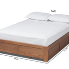 Baxton Studio Wren Modern and Contemporary Walnut Finished 3-Drawer Queen Size Platform Storage Bed Frame