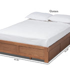 Baxton Studio Wren Modern and Contemporary Walnut Finished 3-Drawer King Size Platform Storage Bed Frame