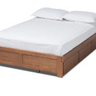 Baxton Studio Wren Modern and Contemporary Walnut Finished 3-Drawer King Size Platform Storage Bed Frame