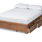 Baxton Studio Wren Modern and Contemporary Walnut Finished 3-Drawer Full Size Platform Storage Bed Frame
