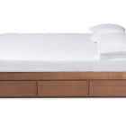 Baxton Studio Wren Modern and Contemporary Walnut Finished 3-Drawer King Size Platform Storage Bed Frame