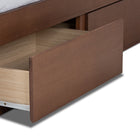 Baxton Studio Wren Modern and Contemporary Walnut Finished 3-Drawer Queen Size Platform Storage Bed Frame