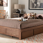 Baxton Studio Wren Modern and Contemporary Walnut Finished 3-Drawer Queen Size Platform Storage Bed Frame