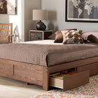 Baxton Studio Wren Modern and Contemporary Walnut Finished 3-Drawer Queen Size Platform Storage Bed Frame