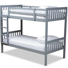 Baxton Studio Jude Modern and Contemporary Grey Finished Wood Twin Size Bunk Bed