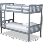 Baxton Studio Jude Modern and Contemporary Grey Finished Wood Twin Size Bunk Bed