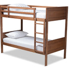 Baxton Studio Elsie Modern and Contemporary Walnut Brown Finished Wood Twin Size Bunk Bed