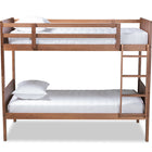 Baxton Studio Elsie Modern and Contemporary Walnut Brown Finished Wood Twin Size Bunk Bed