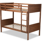 Baxton Studio Elsie Modern and Contemporary Walnut Brown Finished Wood Twin Size Bunk Bed