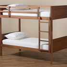 Baxton Studio Elsie Modern and Contemporary Walnut Brown Finished Wood Twin Size Bunk Bed