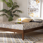 Baxton Studio Lucina Mid-Century Modern Walnut Brown Finished Queen Size Platform Bed Frame