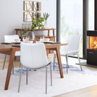 Zuo Magnus Dining Chair (Set of 2) White & Silver