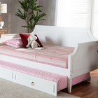 Baxton Studio Mariana Classic and Traditional White Finished Wood Twin Size Daybed with Trundle