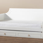 Baxton Studio Mariana Classic and Traditional White Finished Wood Twin Size Daybed with Trundle