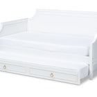 Baxton Studio Mariana Classic and Traditional White Finished Wood Twin Size Daybed with Trundle
