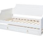 Baxton Studio Mariana Classic and Traditional White Finished Wood Twin Size Daybed with Trundle