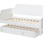 Baxton Studio Mariana Classic and Traditional White Finished Wood Twin Size Daybed with Trundle