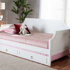 Baxton Studio Mariana Classic and Traditional White Finished Wood Twin Size Daybed with Trundle