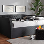 Baxton Studio Delora Modern and Contemporary Dark Grey Fabric Upholstered Queen Size Daybed