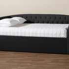 Baxton Studio Delora Modern and Contemporary Dark Grey Fabric Upholstered Queen Size Daybed