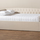Baxton Studio Delora Modern and Contemporary Beige Fabric Upholstered Queen Size Daybed