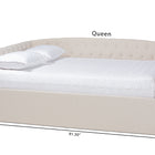 Baxton Studio Delora Modern and Contemporary Beige Fabric Upholstered Queen Size Daybed