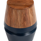 Zuo Tornos Side Table Walnut & Deep Blue