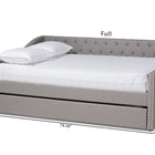 Baxton Studio Haylie Modern and Contemporary Light Grey Fabric Upholstered Queen Size Daybed with Roll-Out Trundle Bed