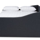 Baxton Studio Haylie Modern and Contemporary Dark Grey Fabric Upholstered Queen Size Daybed with Roll-Out Trundle Bed