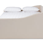 Baxton Studio Haylie Modern and Contemporary Beige Fabric Upholstered Full Size Daybed with Roll-Out Trundle Bed