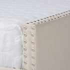 Baxton Studio Haylie Modern and Contemporary Beige Fabric Upholstered Full Size Daybed with Roll-Out Trundle Bed